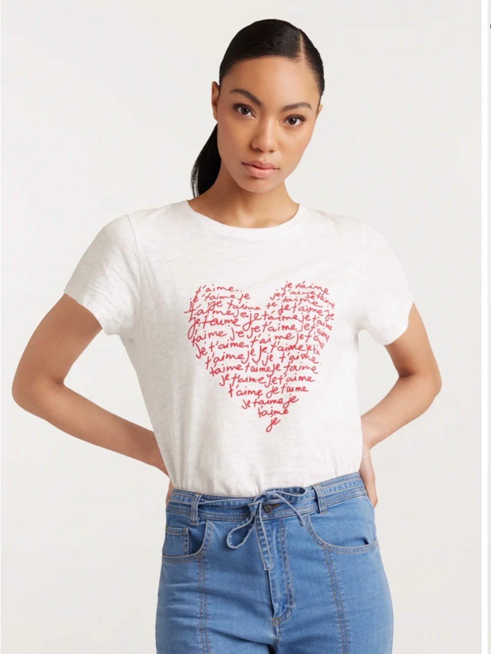cinq a sept JE T'AIME HEART TEE - Picture 2 of 8